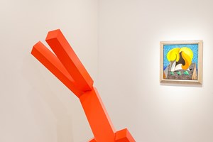 Joel Shapiro and David Hockney, <a href='/art-galleries/pace-gallery/' target='_blank'>Pace Gallery</a>, Art Basel (13–16 June 2019). Courtesy Ocula. Photo: Charles Roussel.